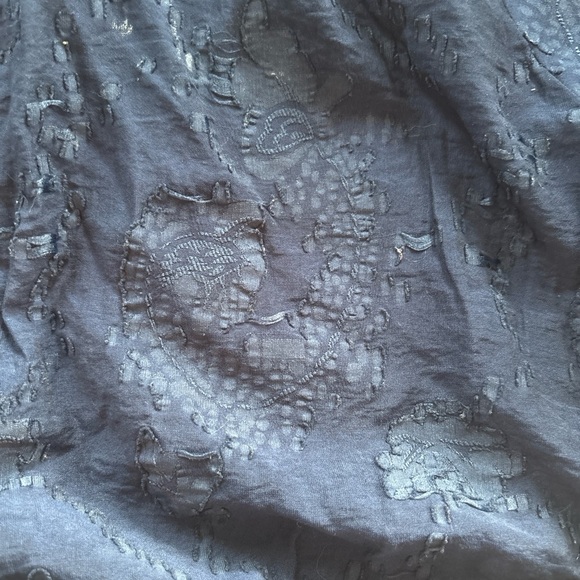 Ophelia Roe Shirt Womens Blue Puffs Texture Balloon Sleeve Burnout - Picture 3 of 6